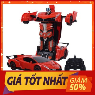 ✅FREESHIP 50K✅Đồ Chơi Xe Điều Khiển Từ Xa Biến Hình Robot 2 Màu Cam Đỏ, Quay 360 độ, Di Chuyển Siêu Tốc Có Đèn Sáng Xanh
