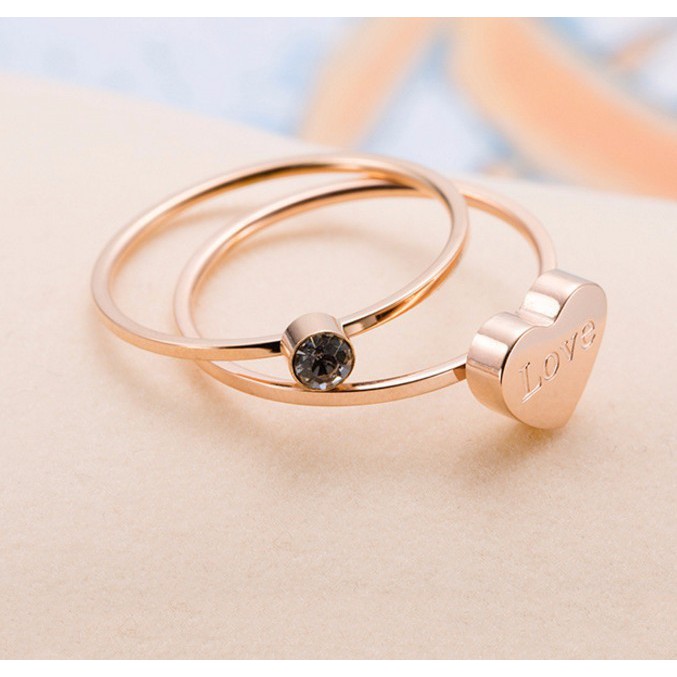 Bộ 2 Chiếc Nhẫn Titan Ko đen TT 0324