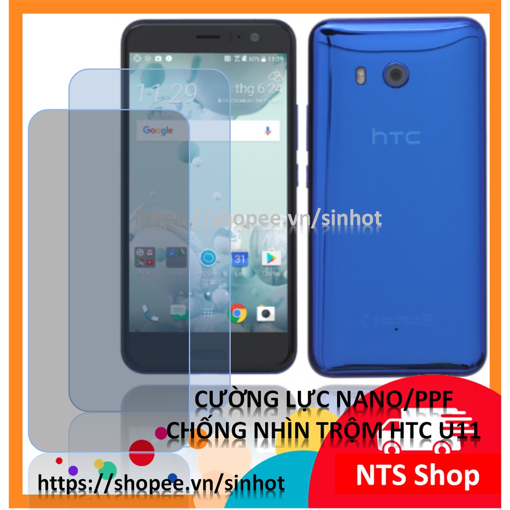 Dán cường lực dẻo bảo vệ màn hình (trong + chống nhìn trộm) smart phone HTC U11