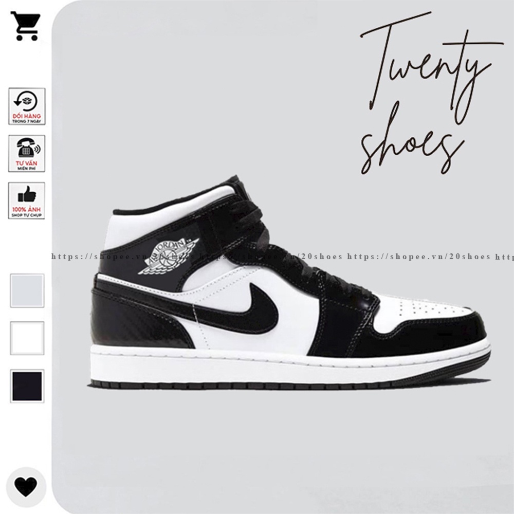 Giày Thể Thao Nam Nữ Cổ Cao, Giày Sneaker PANDAA Đen Trắng Full Box 20SHOES | BigBuy360 - bigbuy360.vn