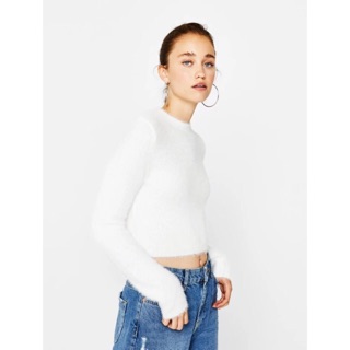 <CÓ SẴN> Croptop len lông thỏ
