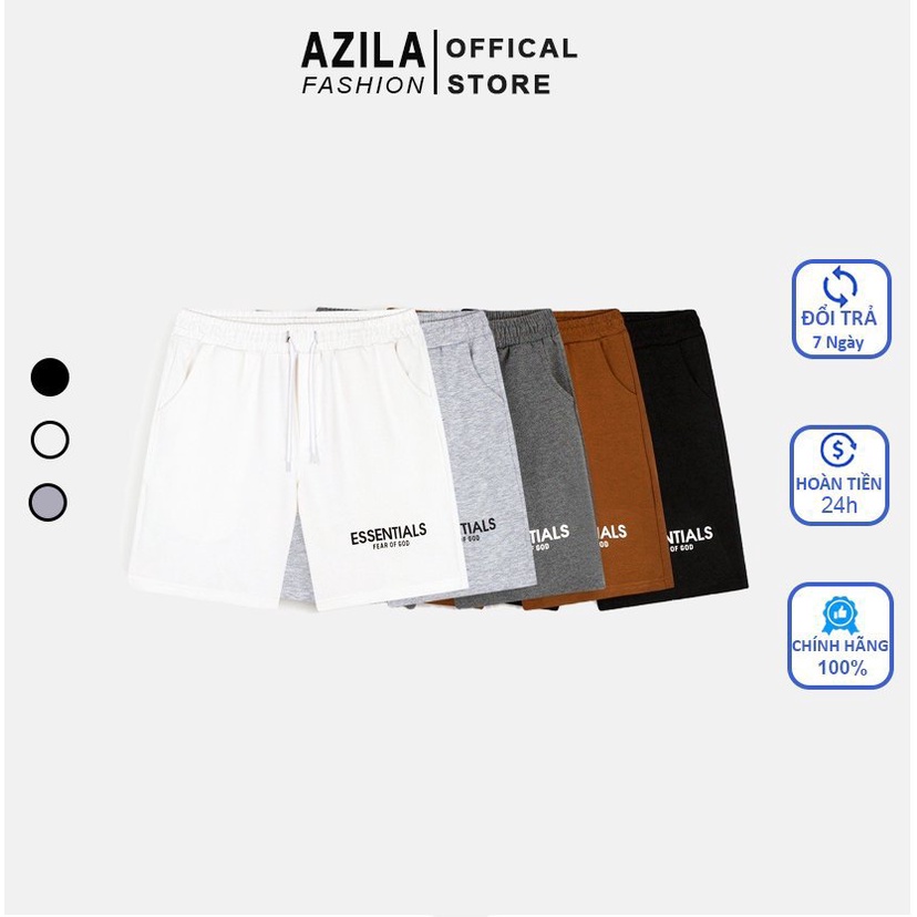 Quần Short Nam Azila In Chữ Essentials Dày Dặn Mềm Mịn Co Giãn Phong Cách Trẻ Trung Năng Động