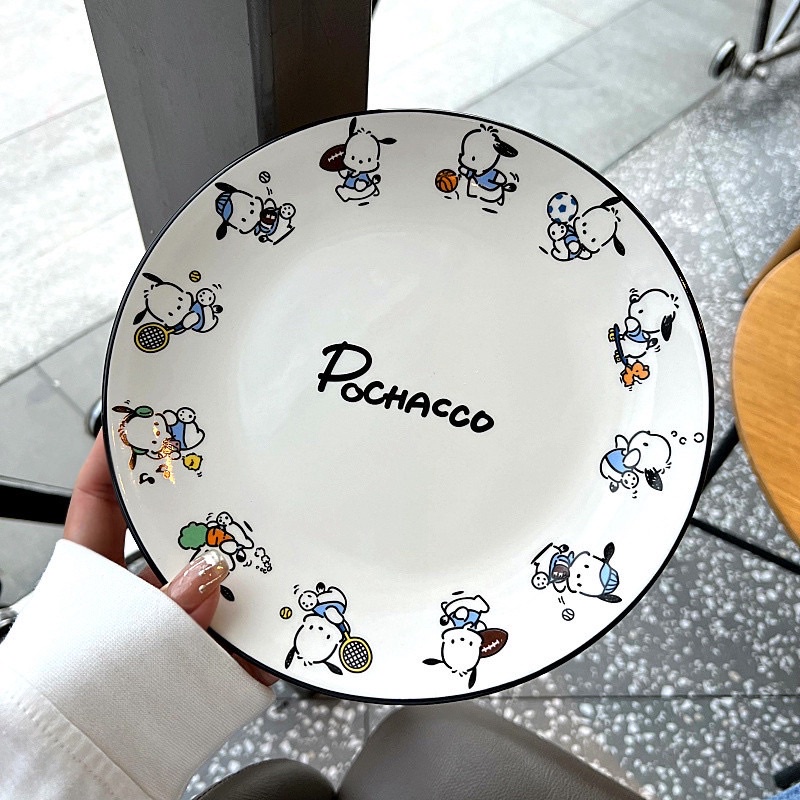 Bộ bát đĩa gốm sứ hình chú chó Pochacco nhà Sanrio siêu đáng yêu