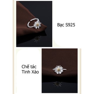 Nhẫn hoa cúc FreeSize bạc 925 T172