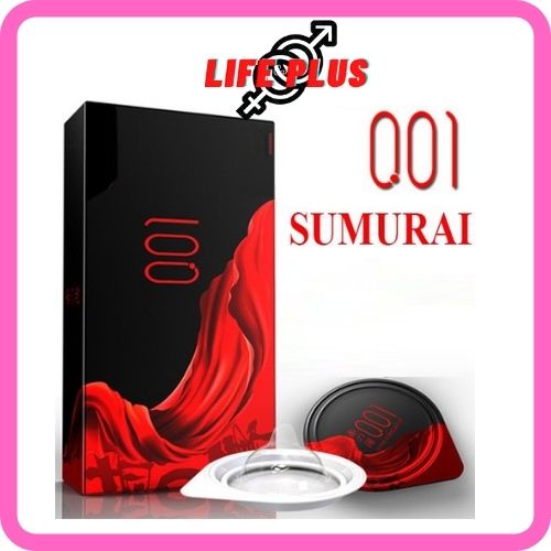 Bao Cao Su OLO siêu mỏng 001 mm Black Red Samurai Công nghệ Nhật Bản ôm sát nhiều gel, Hộp 10 bcs - Life Plus Store