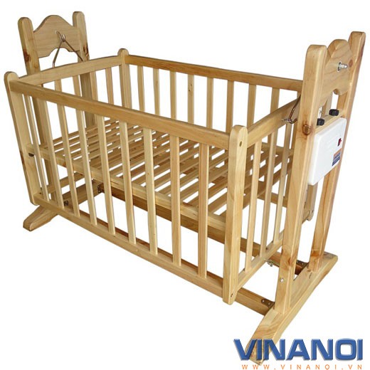 VINANOI VNN201 - Nôi điện em bé bằng gỗ thông 3 trong 1 giá mềm