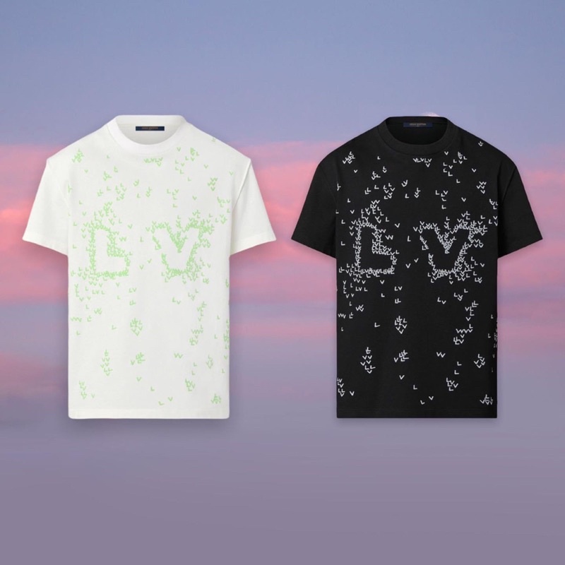 Áo Thun Lv nam nữ in hoạ tiết - Áo Phông Nam cổ tròn Lv 2 màu trắng đen thun cotton cao cấp giá rẻ mùa hè