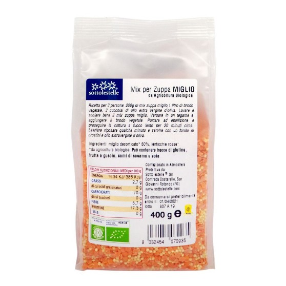 Hỗn Hợp 2 Loại Hạt Dinh Dưỡng Hữu Cơ Sottolestelle 400g