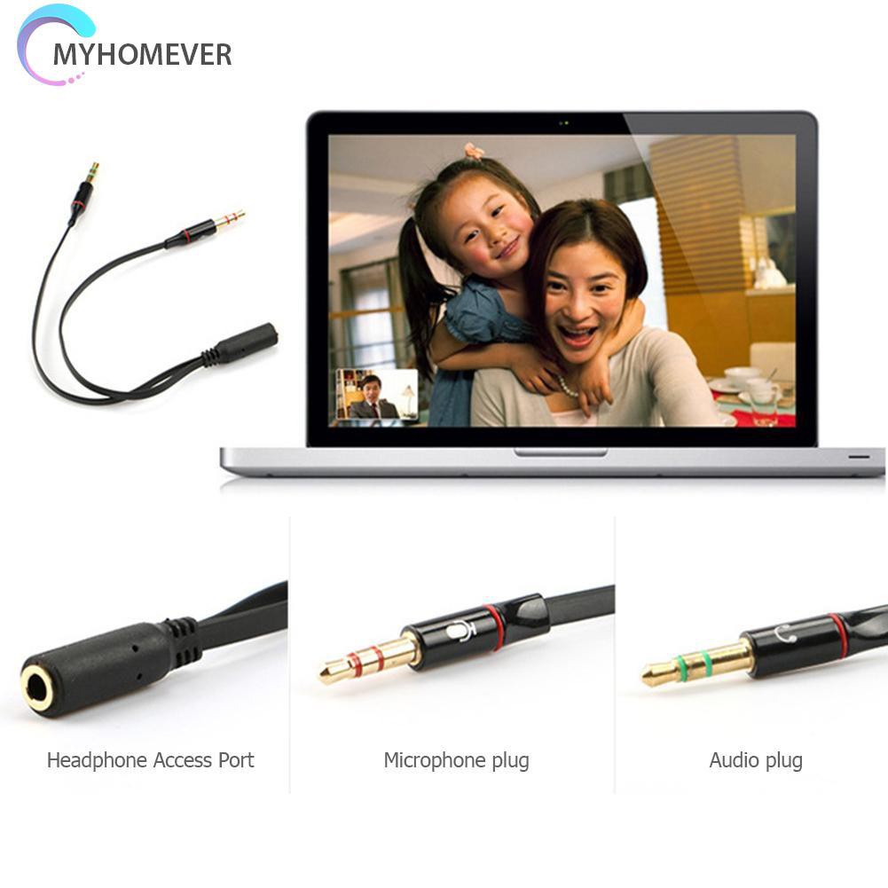 myhomever Headphone Splitter Audio Cable 3.5mm Female to 2 Male Adapter Aux Wire Cord