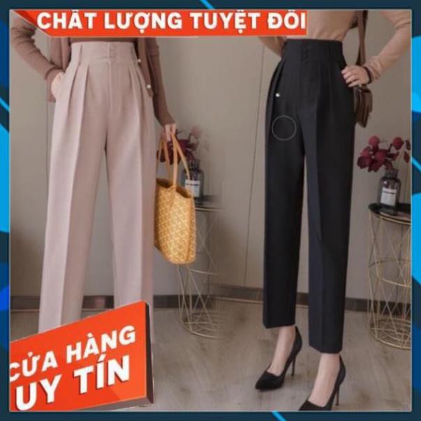 Quần baggy, quần baggy nữ cạp cao 3 khuy chất tuyết mưa cao cấp tôn dáng trẻ trung năng động