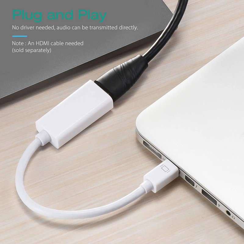 Mini DP to HDMI Converter Adapter Black Thunderbolt Display Port Multi-Media Cable Port for Apple Macbook