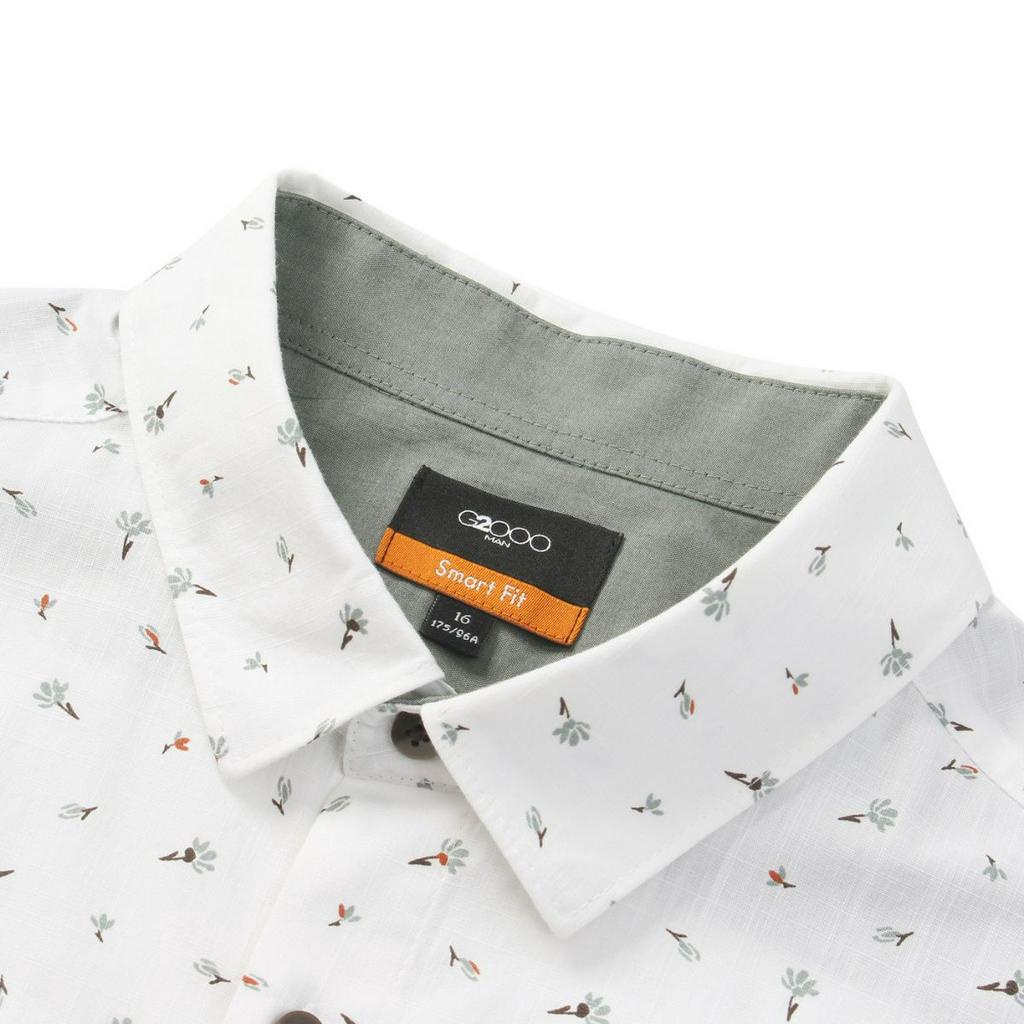Áo Sơ Mi Nam G2000 Smart Fit  Màu Trắng/Xám