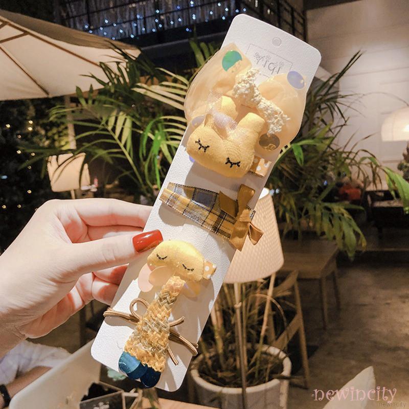 Kẹp tóc BB bọc vải lưới thiết kế xinh xắn phong cách dễ thương cho nữ