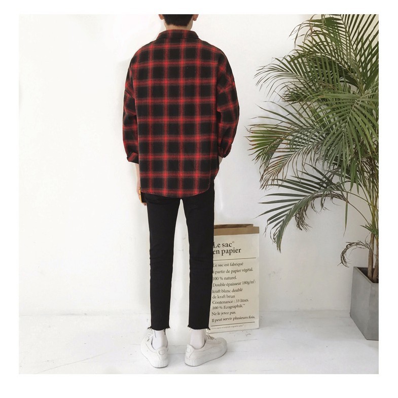 Áo Khoác Sơ Mi Caro Unisex Deal123 Kiểu Dáng không nón