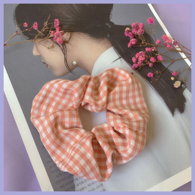 Dây buộc tóc vải hottrend thời trang - Scrunchies kẻ nhỏ siêu xinh - Quà tặng bạn nữ đẹp rẻ