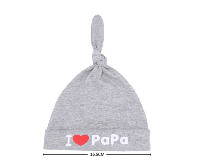 Mũ Sơ Sinh Cho Bé Từ 0 Đến 3 Tháng Papa Mama Cotton Mềm Mại