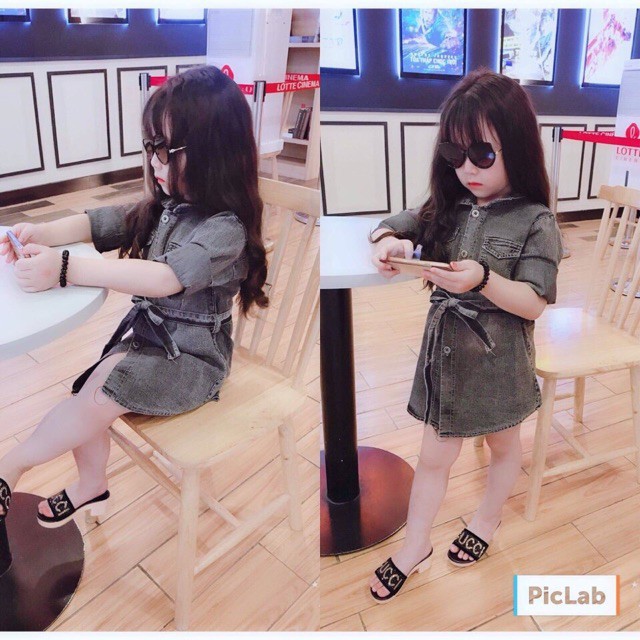 Set váy bò cho bé gái phong cách Hàn Quốc 9-25kg