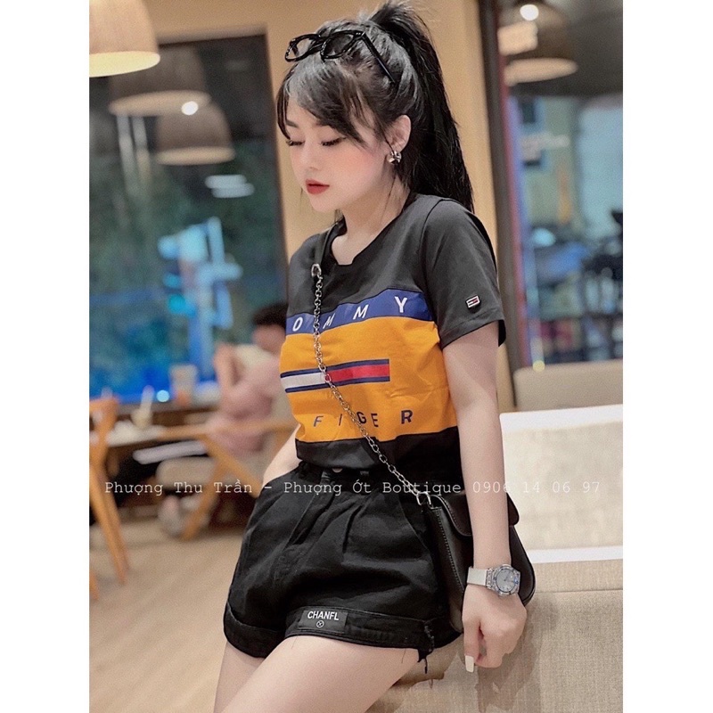 ÁO PULL TONY ĐEN TRẮNG PHỐI CAM CHO N