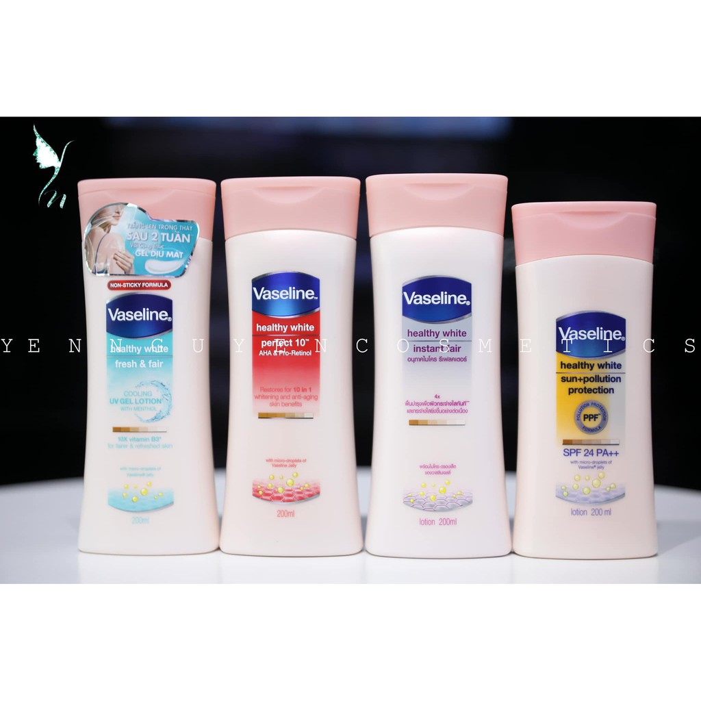 [4 Loại] Sữa dưỡng Thể Trắng Da Chống Nắng Vaseline