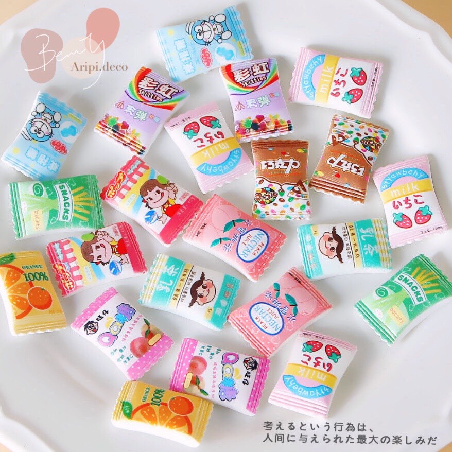 Charm viên kẹo ngọt in laser  B4 /Nguyên liệu làm phụ kiện handmade vòng tay / resin