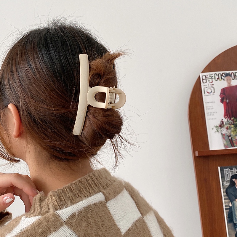 Kẹp Tóc Màu Khaki Phong Cách Vintage Thời Trang Cho Nữ