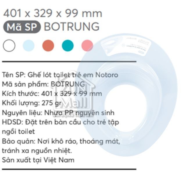 Ghế Lót Toilet Bằng Nhưa Cao Cấp Notoro Nhật Bản - Bệt Vệ Sinh Thu Nhỏ Cho Bé Rất Chắc Chắn Và Tiện Lợi