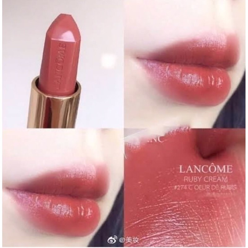 ✨[Màu 274 Coeur de Rubis – Hồng cam đất] Son thỏi dạng kem Lancôme L'Absolu Rouge Ruby Cream 3g