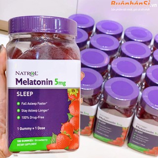 🍓Kẹo dẻo ngủ ngon Natrol Melatonin Gummies 5mg của Mỹ hỗ trợ giấc ngủ🍓