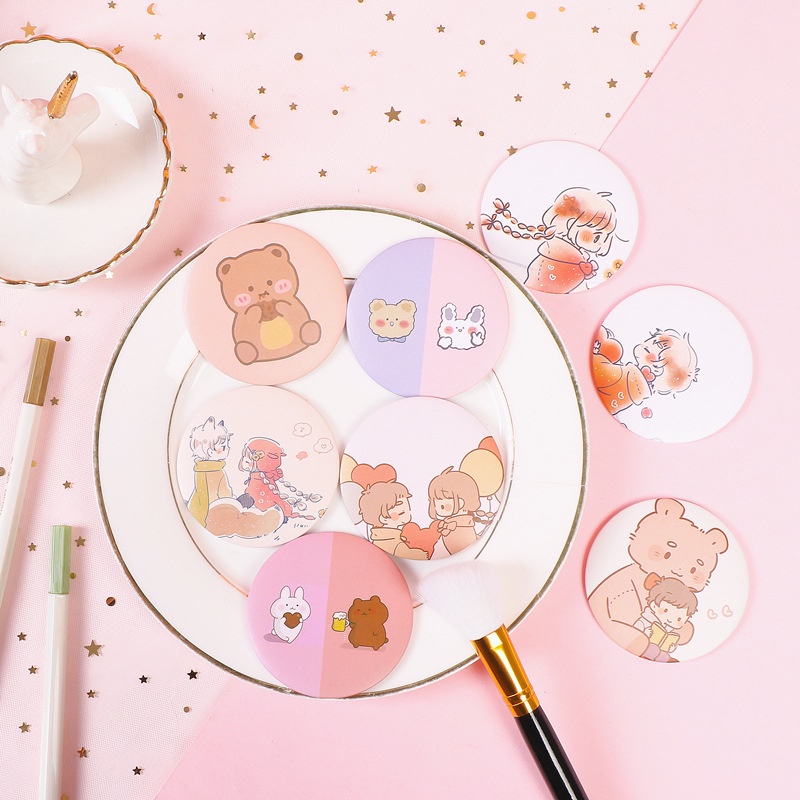 Jammy Cartoon Gương Nhỏ Gương Trang điểm Di động Gương Di động Hoạt động Giáng Sinh Nhẹ, Dễ Mang Theo, Hoa Văn Dễ Thương Và Tươi Sáng