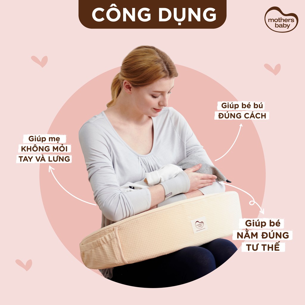 Gối Cho Bé Bú, Chống Trào Ngược Thương Hiệu Mothersbaby Hàn Quốc