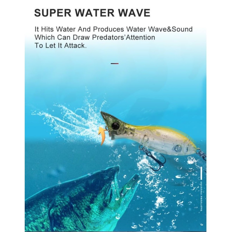 Mồi câu cá giả siêu nhạy pop mini PO - 50 kingdom HKN Fishing