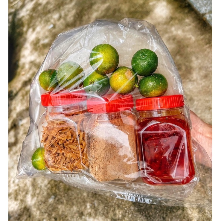 Combo Bánh tráng phơi sương,Sa tế, hành tỏi phi,muối nhuyễn đặc sản Tây Ninh