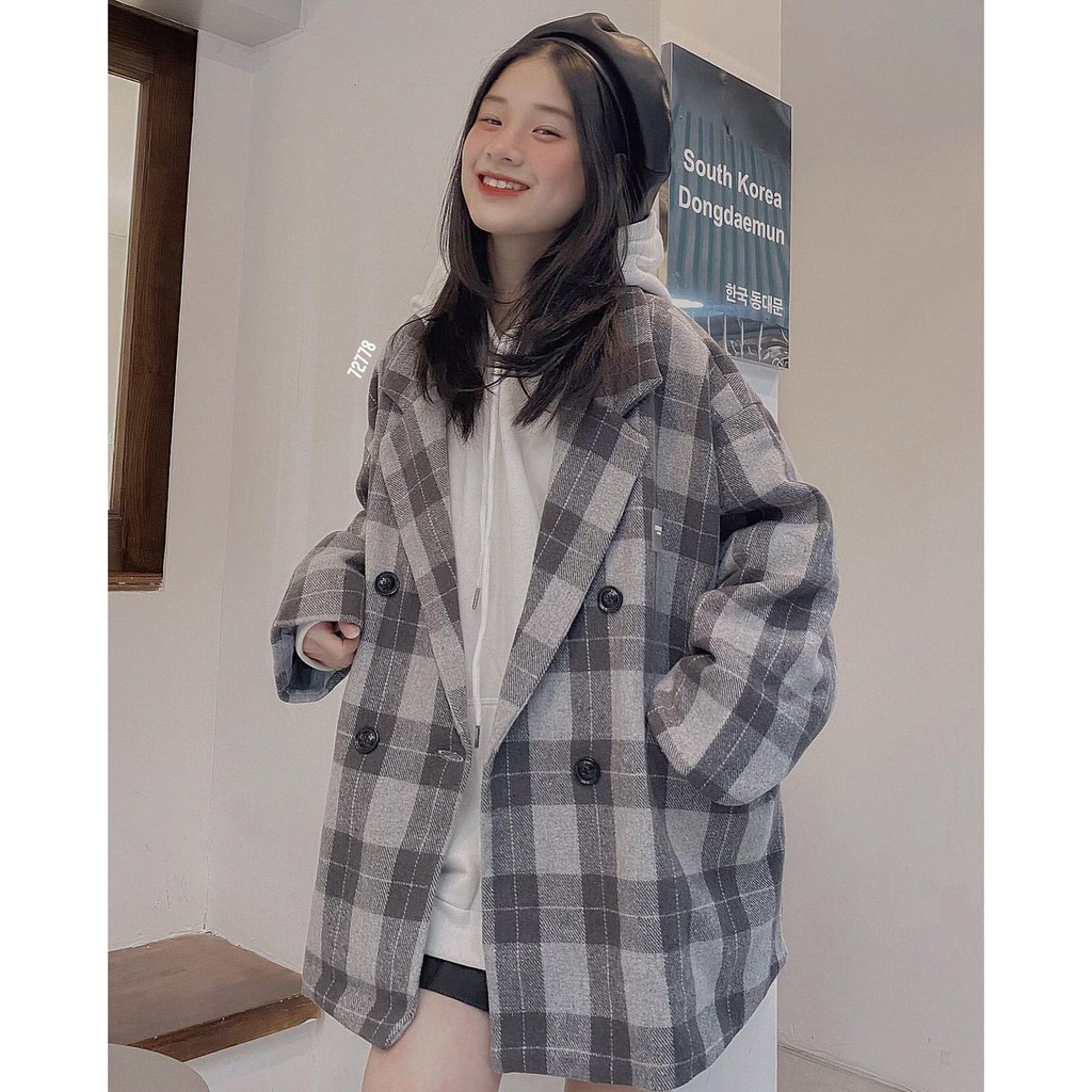 Áo khoác dạ kẻ Blazer - Made by