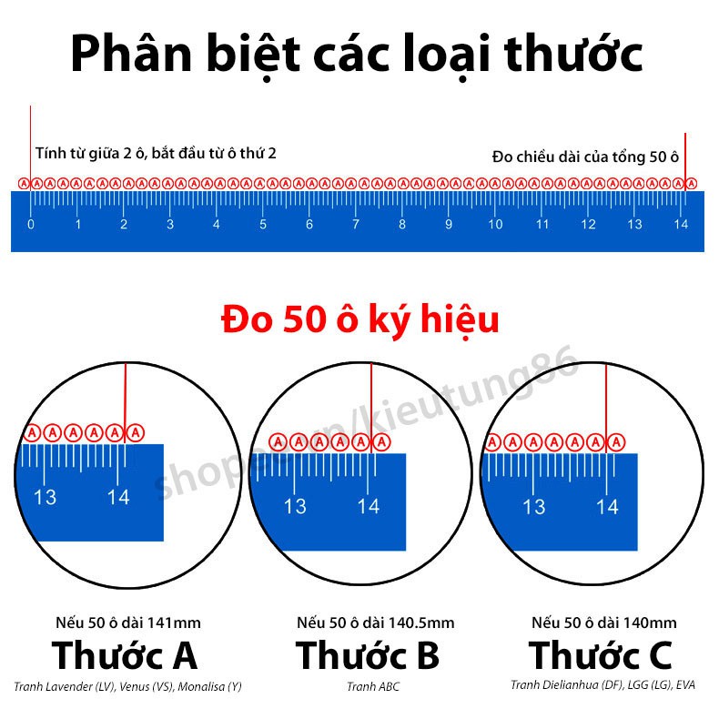 Thước làm tranh đính đá chuyên dụng giá rẻ loại A 17cm 30cm Venus