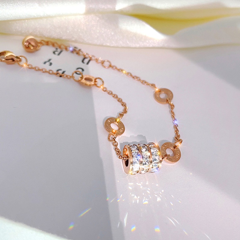 Vòng tay nữ 100% TITAN NGUYÊN CHẤT lắc tay nữ KHÔNG GỈ đính đá pha lê phong cách ins hàn quốc trang sức nữ thời trang