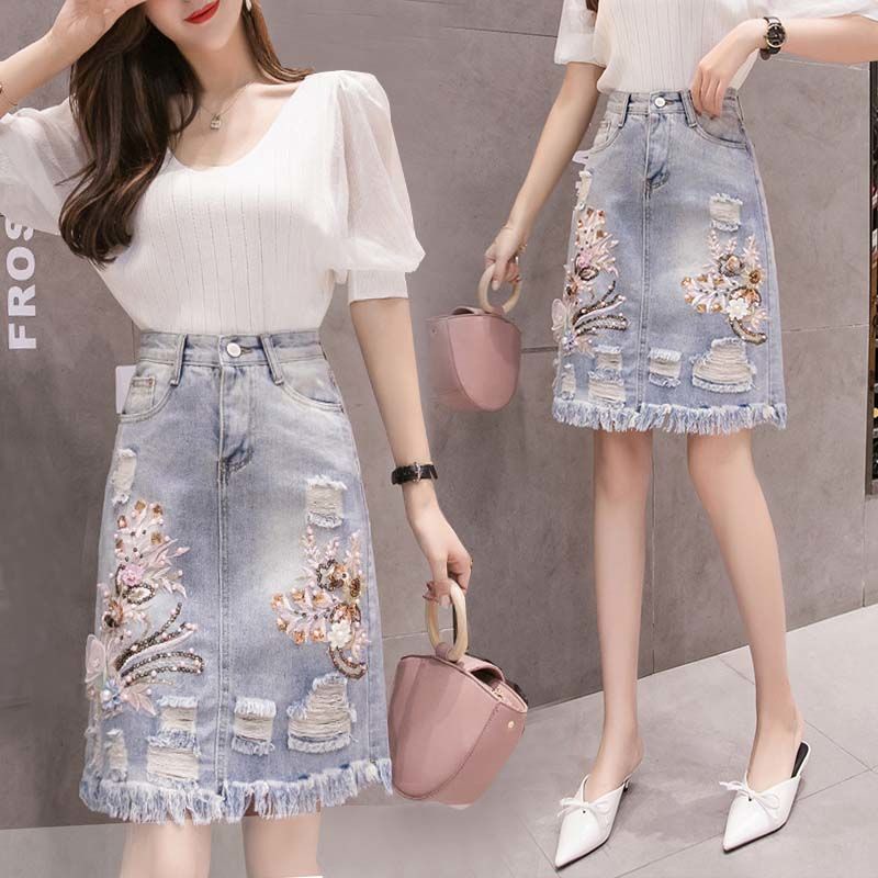 Chân Váy Jeans Denim Thời Trang Dành Cho Nữ