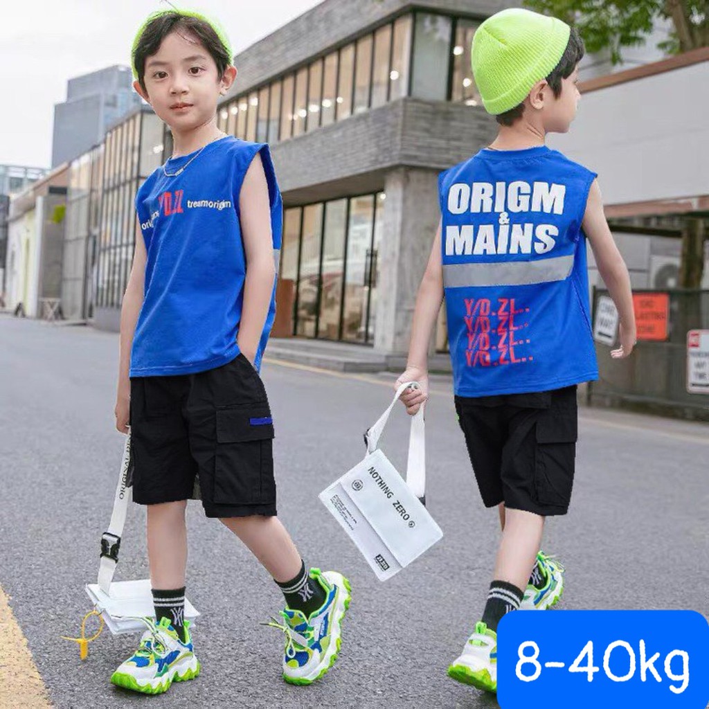 Đồ bộ bé trai phong cách Hàn Quốc, bộ mặc nhà bé trai chất thun cotton mềm mịn mát cho bé 8kg đến 42kg