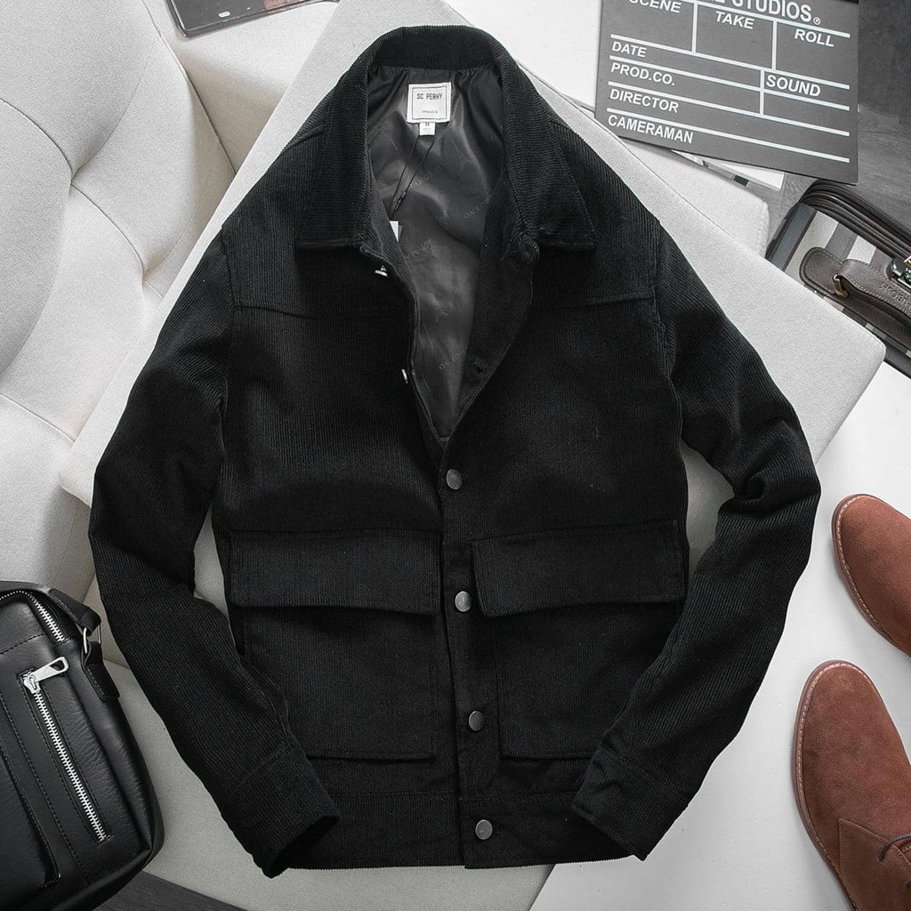 Áo Khoác Jacket Nhung - AK001 - Chất liệu vải nhung mềm mịn - Phối Túi Khoẻ Khoắn &amp; Năng Động -SC Perky Outfit