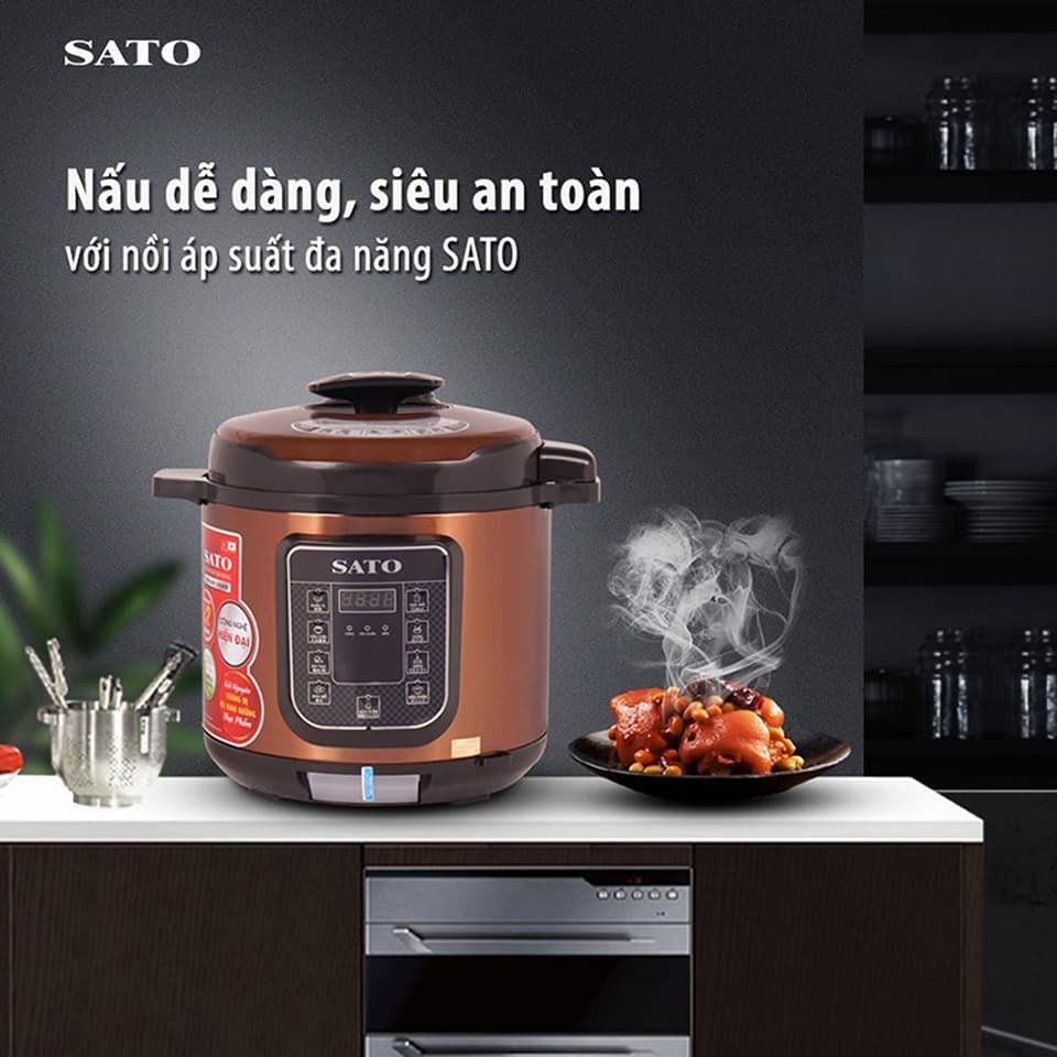 Nồi áp suất điện tử đa năng SATO 6AS033 6.0L Bảo Hành 12 Tháng.