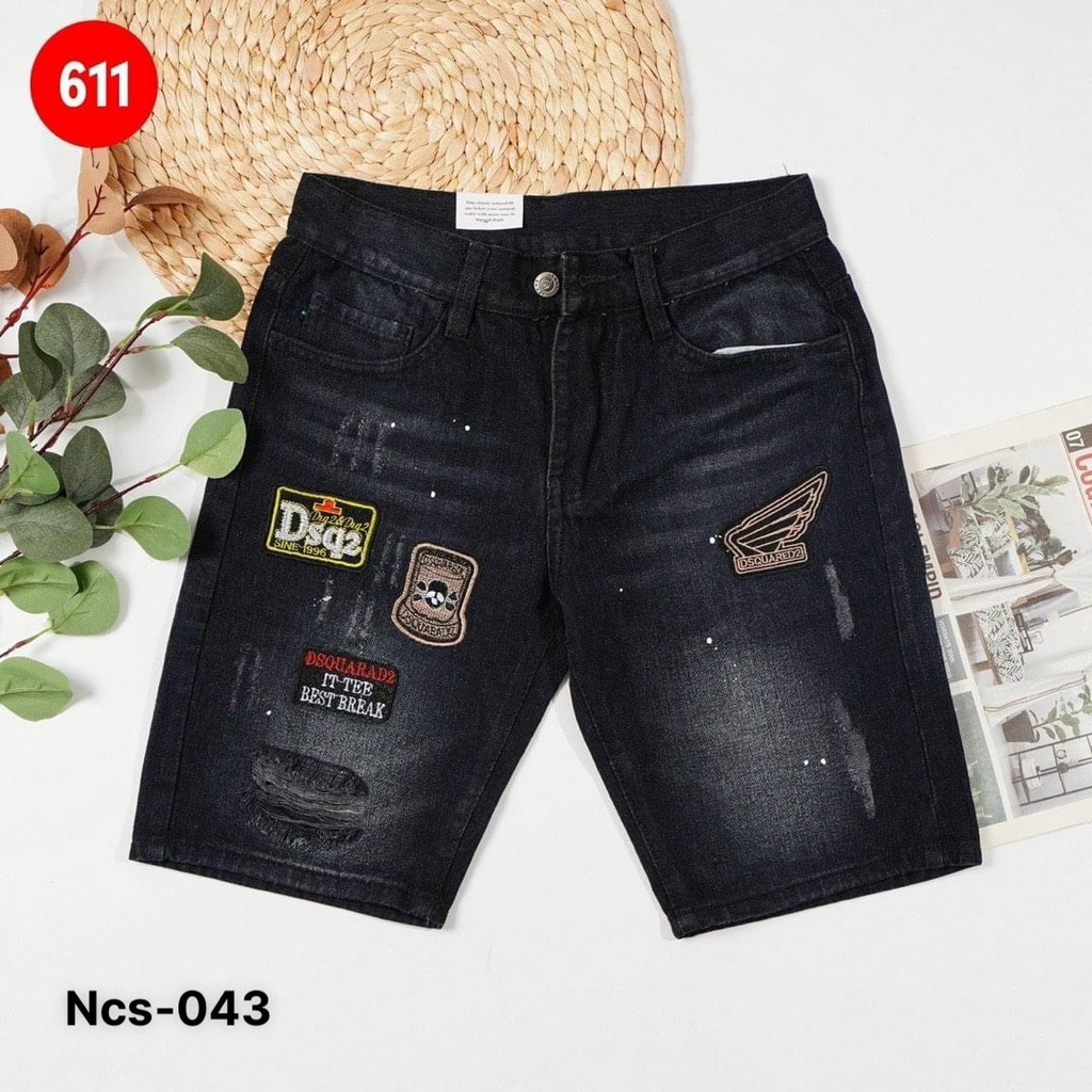Quần short jean nam rách cá tính chất liệu cao cấp