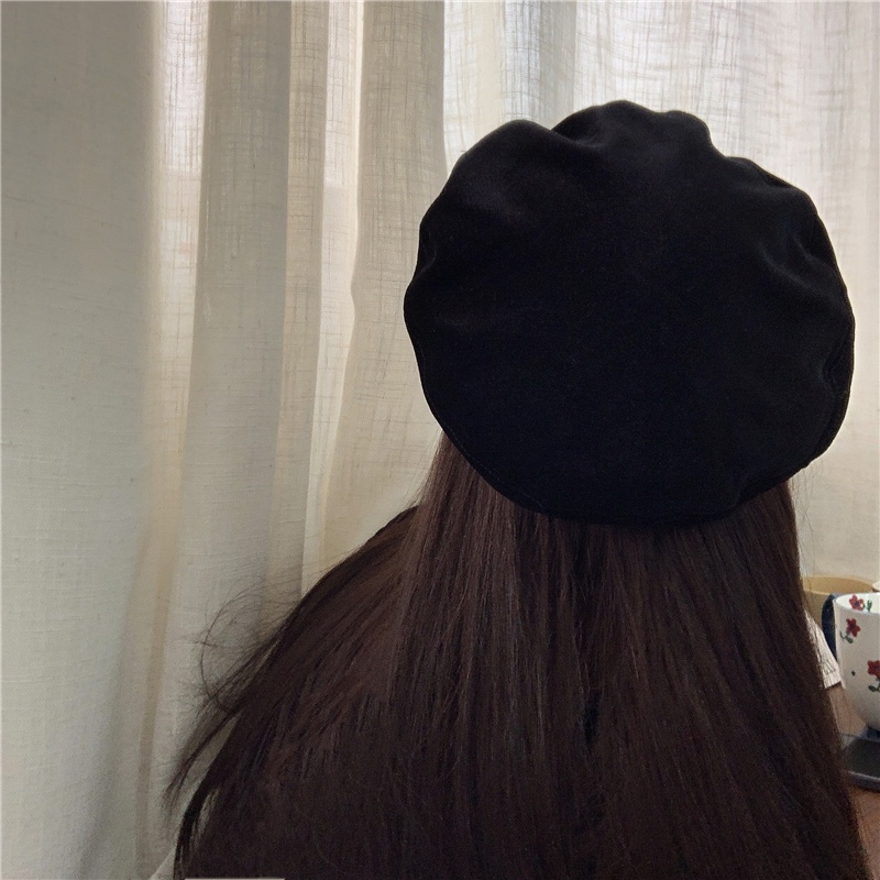 Mũ Beret Nhung Đính Ngọc Trai Thời Trang Thu Đông Hàn Quốc Cho Nữ