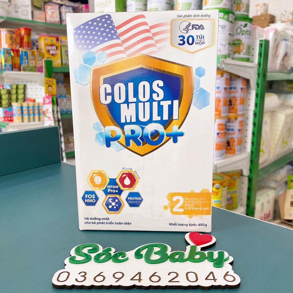 Sữa Bột Colosmulti Pro+ 2 450g/30 túi dành cho bé từ 6-12 tháng