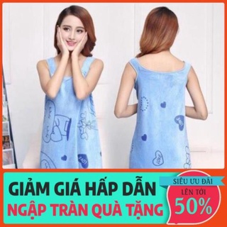 Khăn tắm 2 dây đa năng mềm mịn Kiba Thái Lan - áo choàng khăn tắm 2 in 1