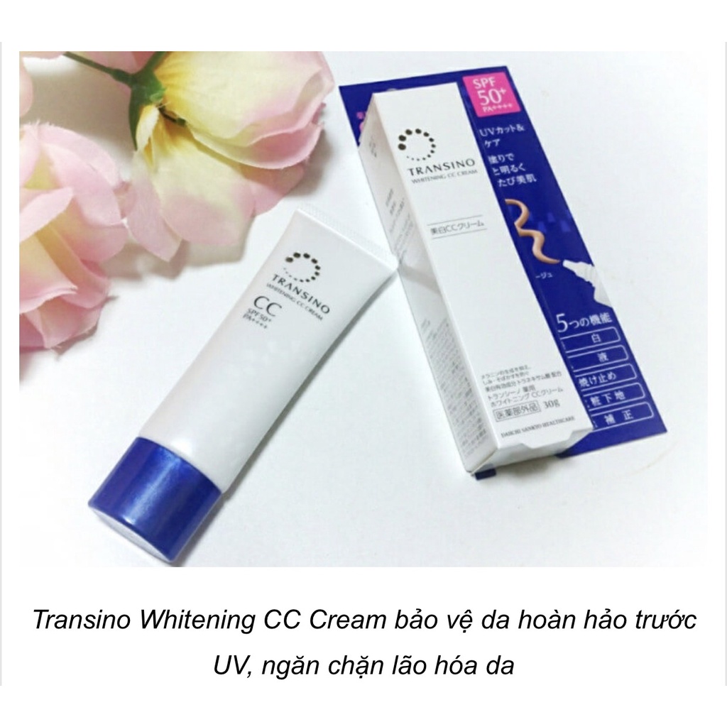 Kem Nền Trang Điểm Transino Whitening CC Cream  Nhật Bản 30g giúp che khuyết điểm, tạo lớp nền cơ bản cho da