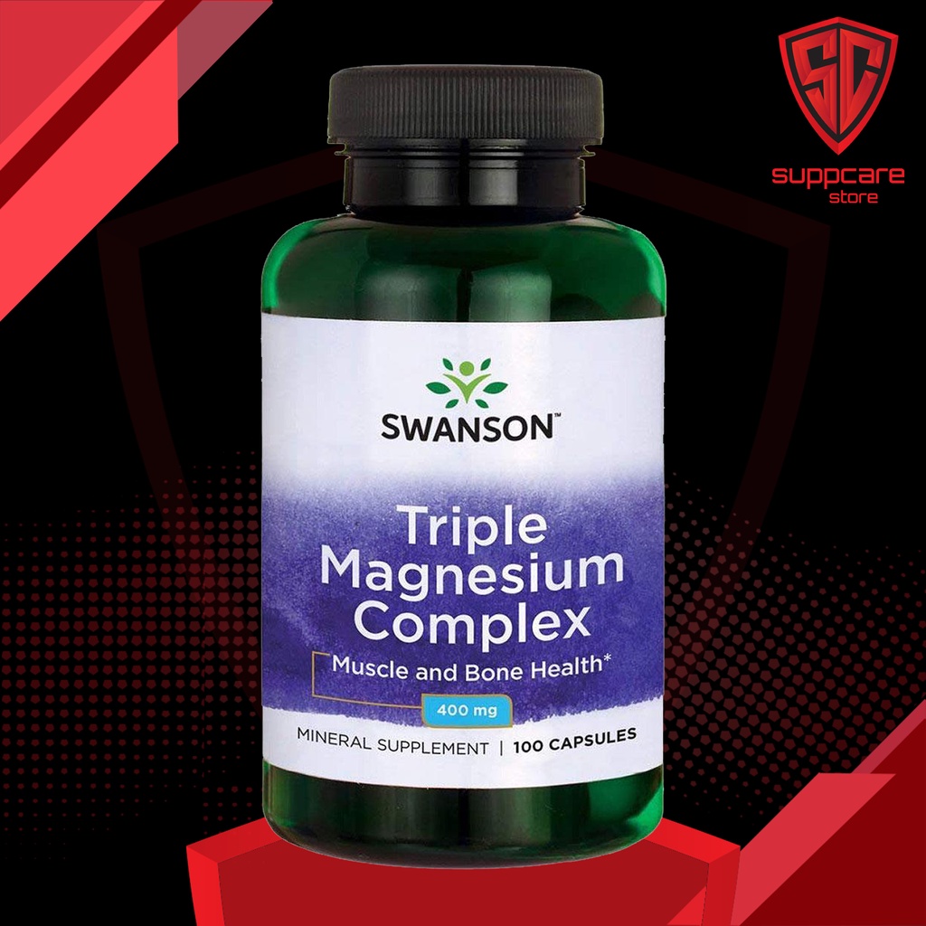 Magnesium | Swanson Triple Magnesium Complex 400 mg [30 - 100 - 300 viên] - Magie Hàm Lượng Cao - Nh
