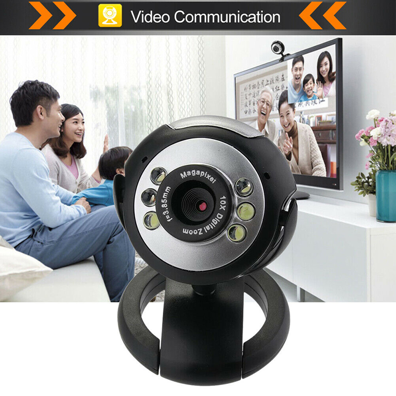 Webcam Mini 6 Đèn Led Usb 2.0 Cho Xp / Vista / Wins 7 10 / Skype / Mac Bt Pxmall