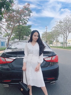 váy voan chấm bi 2 lớp