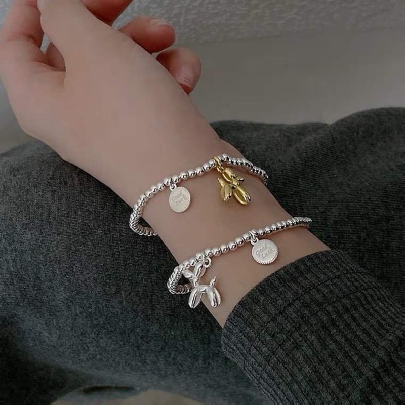 Vòng Lắc tay bi charm mạ bạc