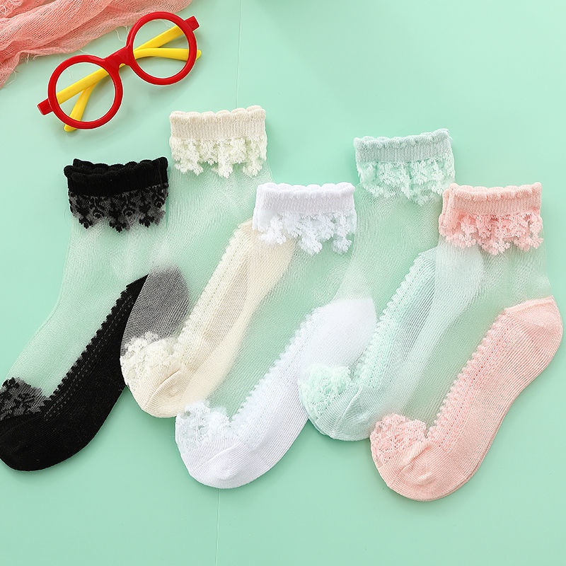 Bộ 5 Đôi Vớ Lưới Mỏng Thoáng Khí Thời Trang Mùa Hè Cho Bé
