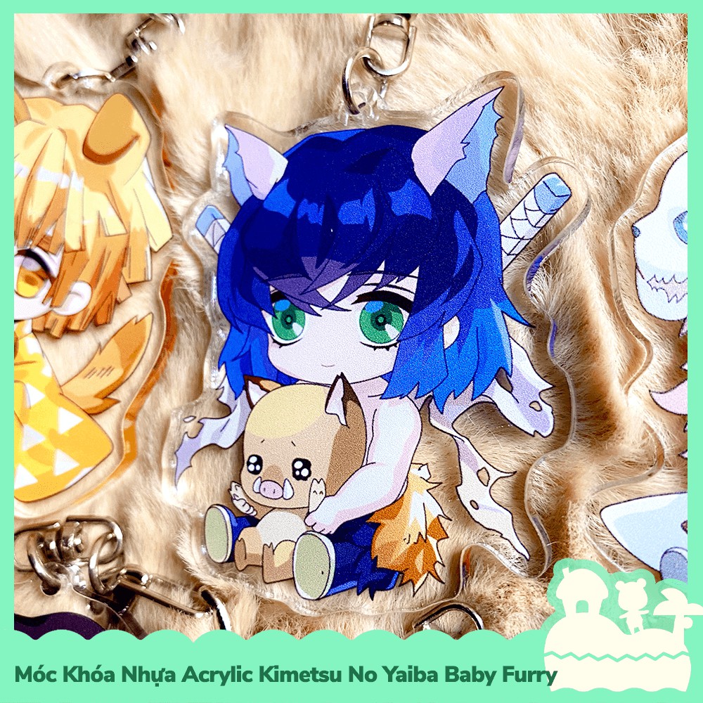 [Sẵn VN - NowShip] Móc Khóa Keychain Acrylic Nhựa Trong Anime Manga Kimetsu No Yaiba Demon Slayer Baby Furry